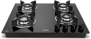 Glen Glass Built in Hob Auto Ignition Double Ring Forged Brass Burners 8mm Toughened Glass Automatic Hob