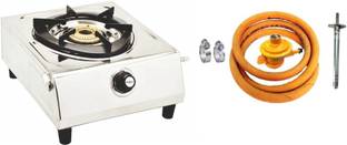 Yash Collections Collection gas stove with regulator set Stainless Steel Manual Gas Stove