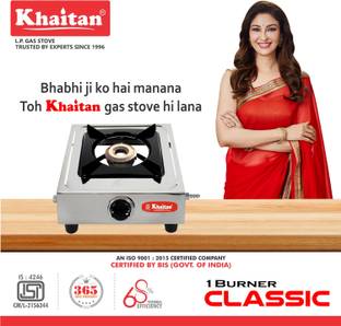 Khaitan 1 Burner Classic Stainless Steel Manual Gas Stove