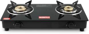 KAPLI Premium 2 Burner Manual Sleek & Compact Gas Stove High Efficiency Burner For LPG Glass Manual Gas Stove