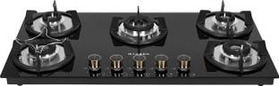 FABER SUPERIA HT905 BR AI | Spillage Proof| Metal Knobs| Brass burners | Glass Automatic Hob