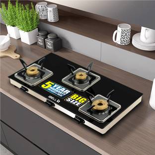 iBELL AGS8413STARSS Gas Stove with Auto Ignition Switch, BIS Certified, 7mm Toughened Glass Automatic Gas Stove
