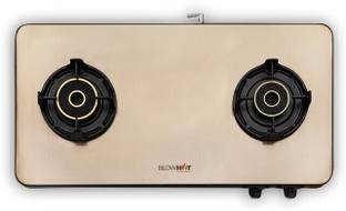 BLOWHOT 2 Tornado Brass Stainless Steel Cooktop, 5 Year Warranty Glass Manual Gas Stove