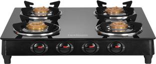 Hindware Smart Appliances Brio Plus 4B Glass Manual Gas Stove