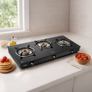 Glen LPG Rapid GT BLK ISI Glass Manual Gas Stove