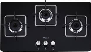 Whirlpool 3 Heavy Duty Forged Brass Burner with Rust Free Body GRANDIOSA ULTRA 753 CT Glass Manual Gas Stove