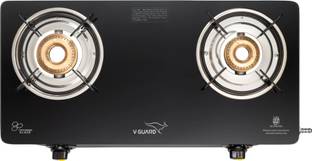V-Guard VGD 270 PI 2 Burner LPG Gas Stove Glass Manual Gas Stove