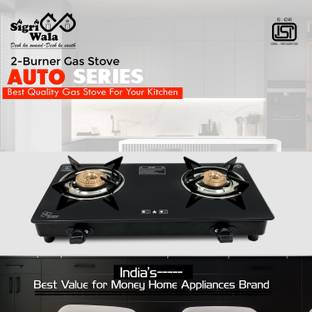 Sigri-wala Surya Primecook Automatic Plain Roy Glass Automatic Gas Stove