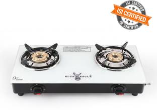 Blue eagle Auto Ignition Sleek & Compact with Toughened Glass Cooktop Color-White Glass Automatic Gas Stove