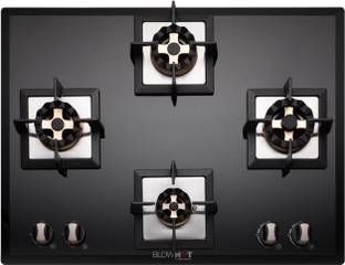 BLOWHOT Prism 4 Burner, Battery Operated Built – In, Gas Hob Toughened Glass Top, Glass, Aluminium Automatic Hob