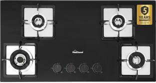 Sunflame 4 Burner Auto-Ignition Flexi Hob with FFD, 86 cm Wide, Brass Burners Glass Automatic Hob