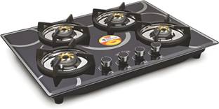 PADMINI PADMINI (CS-404 GL IB GAS HOB)|4 burner gas hob |Toughened Glass | ISI certified Glass Automatic Hob
