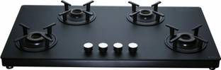Elica SBF MATT LOTUS TKN 904 CT VETRO 2J BK Glass Manual Gas Stove