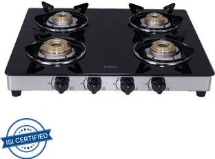 Elica 594 CT VETRO 1J (DT SERIES) with Double Drip Tray Glass Manual Gas Stove