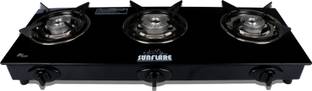 Sunflare 3B Auto Toughened Glass Tornado Burner(Bk) Glass Stove Glass Automatic Gas Stove