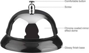 DEZIINE 1 pcs Call Bell Stainless Steel for Reception Waiter Shop Counter Stainless Steel Desk Bell