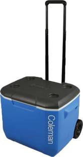 COLEMAN 60QT Wheeled Ice Box 56L, large cooler box with 2 wheels and handle, holds ice for up to 4 days,blue