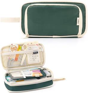 Akvanar Big Capacity Pencil Case Large Pencil Pouch Portable Pen Case Geometry Box