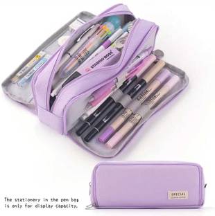 Akvanar Modren Special Pouch Large Pencil Case School [Pack of:-1] Geometry Box