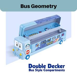 Extraposh Bus geometry box cartoon Bus Box Art Plastic Pencil Box Geometry Box