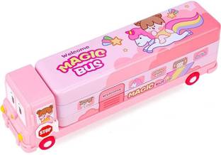ELITEWAVE Magic Bus Cartoon Art Metal Pencil Box Truck Toy Type geometry box Geometry Box