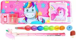 Mahakal Online Store Stationery Combo-5pc Unicorn Collection Geometry Box Geometry Box