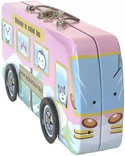Barbarik BUS Shape Cartoon Print Metal Pencil Box (Multicolour) Geometry box Geometry Box