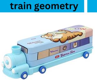 Extraposh Train Geometry Box for Boys and Girls/Car Pencil Box Set Geometry Box