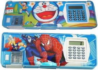 TRENDY ONE Combo of 2 Magnetic Pencil Box with Sharpener and Calculator for Boys & Girls Geometry Box