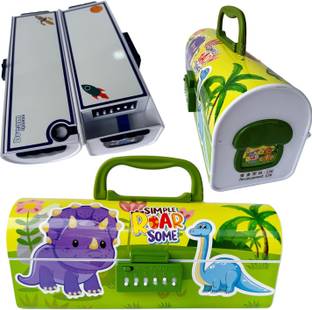 Shivom animal Print Password Pencil Box for Kids Pencil Storage Compass Boxes Geometry Box