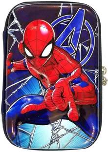 Urban Festivities Spider Man Captain America Avengers Pencil Box with Magnetic Locking and a in-Built Sharpener Printed Pencil Box for Kids Geometry Box