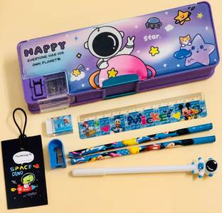 Le Delite Outer Space Explorer geometry box magnetic organizer pencil double layer case Geometry Box