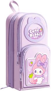 Akvanar cute rabbit Pencil pouch Multipurpose Zipper Pencil Pouch School Stationery Box Geometry Box