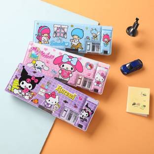 Shivom Dual Sided Geometry Pencil Compass with Magnetic Case Box for boys and girls Geometry Box