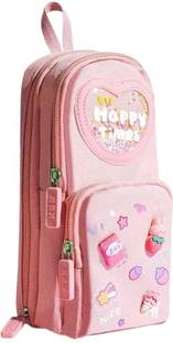 Shivom Canvas Pencil Case with 6 Layers & 3 Compartments for Girls & Boys Geometry Box