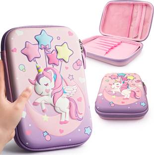 JOY MAKER Pencil Case for Kids 3D Unicorn Pouch for Girls Pen Pencil Box for Kids Pencil