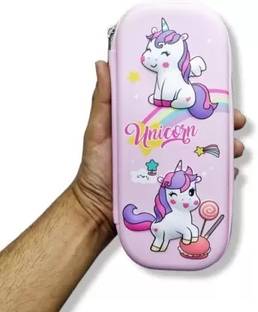 Mahakal Online Store 3D Baby Unicorn on rainbow 3D Art EVA Pencil Box Geometry Box