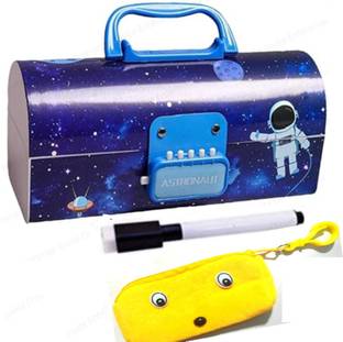 NXSVAA GEOMETRY Box with two lock Multi-Layer strong plastic box and pouch (Blue) Geometry Box