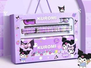 Kawai Purple Pencil Case Set Geometry Box