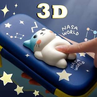 Chiransi Cat 3D EVA Cartoon Theme Soft Pencil Pouch Geometry Box