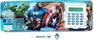 ABCD Fancy Stylish Avengers Calculator Geometry Box For Kids With Eraser & Pen Geometry Box
