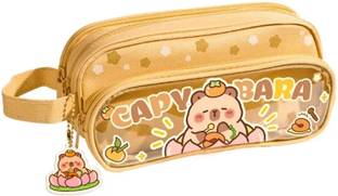 Akvanar capy bara pencil pouch Large Capacity School Students Multi-Layer Storage Geometry Box