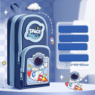 Akvanar space Cartoon Pencil Case Cute Large Capacity Pouch Pencil School Pouch Bag Geometry Box