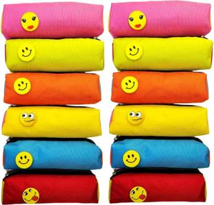प्वेंशन Smiley Stationery Pouch For Kids Birthday Return Gift स्माइली आर्ट Polyester पेंसिल बॉक्स