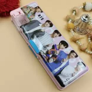Extraposh BTS Theme Magnetic Pencil Box with Calculator for Girls,Boys Plastic Pencil Box Geometry Box