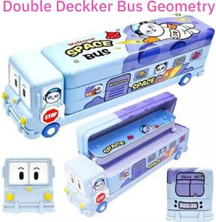Extraposh Double Dacker Bus Geometry Box School Mini Bus Pencil Box Geometry Box