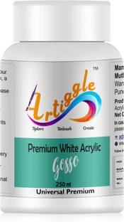 ARTIGGLE Acrylic Premium White Geso White Gesso for Canvas, Digital Imaging, Oil Painting, Paint Formulations, Panels, Portraits, Temperas
