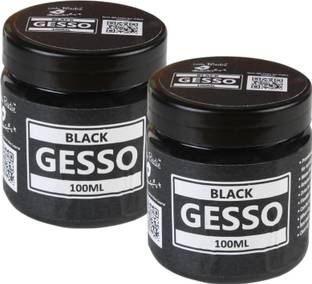 LITTLE BIRDIE Acrylic Gesso Black 100ml x 2, Set of 2 Black Gesso for Paint Formulations