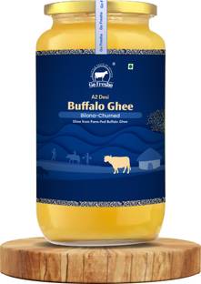 Go Fresho Desi Buffalo Ghee | Vedic Bilona Churned | Farm Fresh & Pure Ghee Glass Bottle