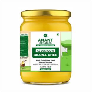 Anant organics A2 Desi Cow Ghee | Vedic Bilona Method | Grass-Fed | 100% Pure & Natural Ghee Glass Bottle